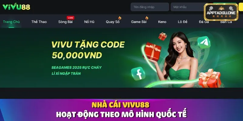 Nhà cái Vivu88 hoạt động theo mô hình quốc tế